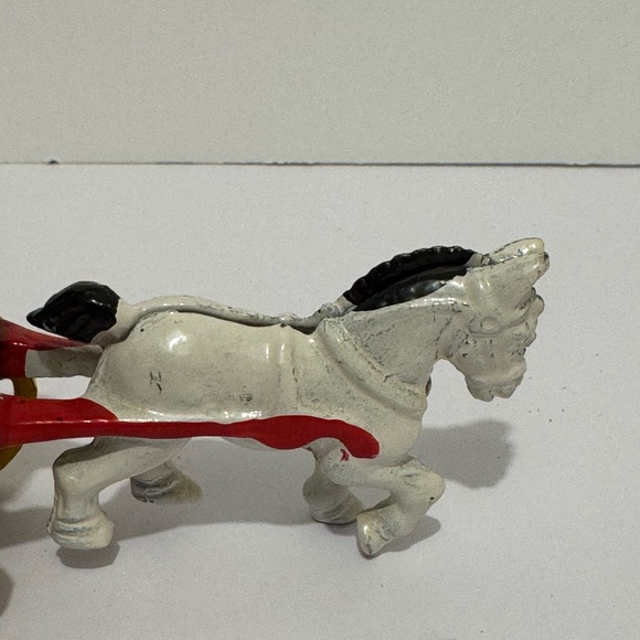 Vintage Cast Iron Horse Drawn Carriage Ice Cart Truck Wagon Toy 9” - Picture 7 of 8